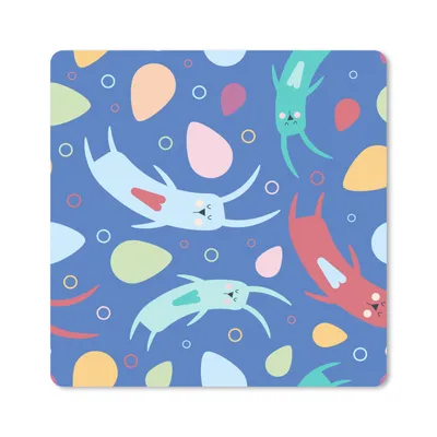Produktbild von MuchoWow® Mauspad Mousepad Kaninchen - Pastell - Muster 20x20 cm - Mousepads - Maus Mat - Pad - Mausunterlage - Desk Mat - Bureauartikeln