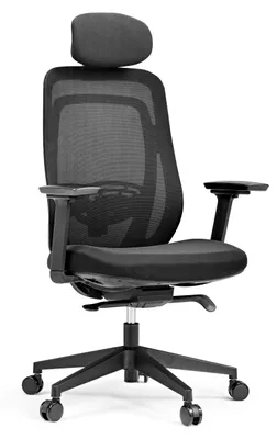 Ergonomischer Bürostuhl Vivadapt, schwarz, mit Kopfstütze und 3D-Armlehnen