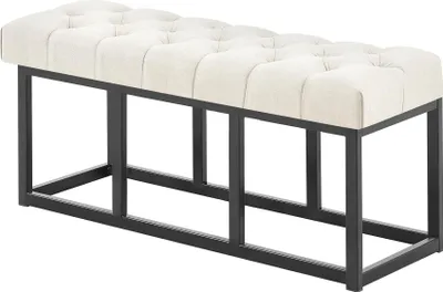 Produktbild von Sitzbank MEXICO - Stoff Creme 100x38x46 cm | Sitzbank Flur Sitzhocker Esszimmerbank Polsterbank Schlafzimmerbank