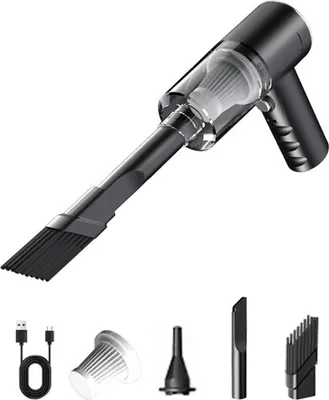 Produktbild von Kabelloser Autostaubsauger mit leistungsstarkem Motor, starker Saugkraft, geräuscharm, wiederaufladbarer Autostaubsauger, Tierhaar-Staubentfernungsset