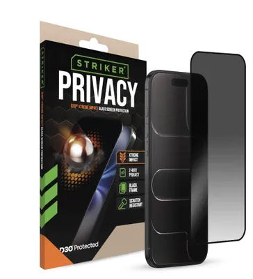 Image de Striker Xtreme Impact Privacy - Film de protection en verre trempé pour iPhone Air - Compatible avec les coques - Noir