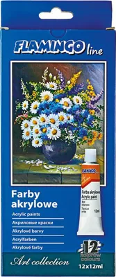 Produktbild von Acrylfarbe Flamingo Line 12 Farben x 12 ml 359920