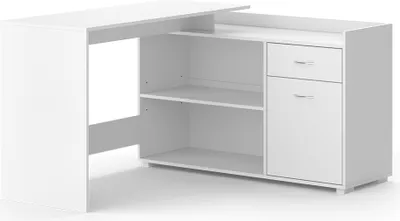 Produktbild von Eckschreibtisch Vicco Noira Weiß 135 x 77 cm mit Schublade, Model 50118