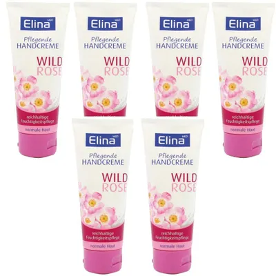 Produktbild von 6x 75 ml Elina Wild Rose Handcreme in Tube