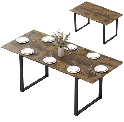 Produktbild von HOMCOM Esstisch Ausziehbar 140/180 x 80 cm für 6–8 Personen Tigerholzoptik