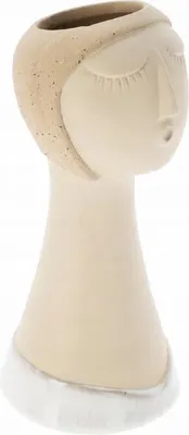 Imagen del producto de Jarra decorativa de porcelana con forma de rostro femenino, de 22x9,5x9,5 cm