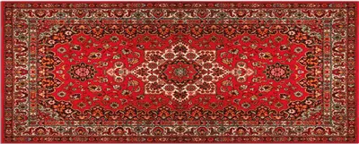 Produktbild von Küchenläufer Vintage Perser beige rot rutschfester Flur Teppich