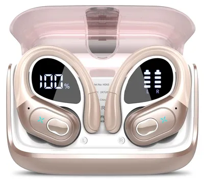 Zdjęcie produktu dla Słuchawki AI z funkcją tłumacza 3-w-1, Bluetooth, tłumaczenie głosu w czasie rzeczywistym, obsługa 164 języków, aplikacja, 75 godzin pracy, słuchawki z mikrofonem ENC i zaczepami do uszu