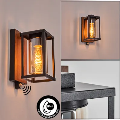 Produktbild von Vibo Außenleuchte mit Bewegungsmelder aus Metall/Glas in Schwarz-Braun