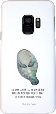 Produktbild von Mr. & Mrs. Panda Samsung Galaxy S9 Handyhülle Seekuh Happy - Weiß - Geschenk, Zufrieden, Handy Case, Neuanfang, Neustart, Cover, Meer, Schutzhülle, Hülle, Seekühe