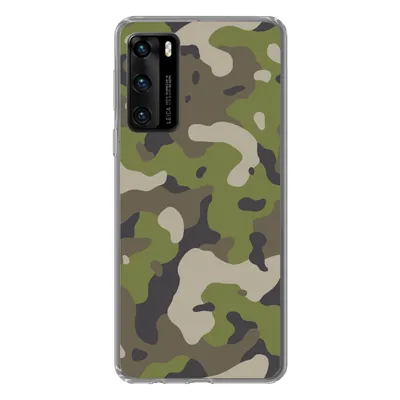 Produktbild von MuchoWow® Handyhülle Schutzhülle Hülle für Huawei P40 Camouflage-Muster mit militärischen Farben Silikon Softcase Handy Hülle - Handytasche