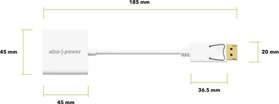 Zdjęcie produktu dla Kabel AlzaPower DisplayPort (M) do VGA (F) 0,18 m