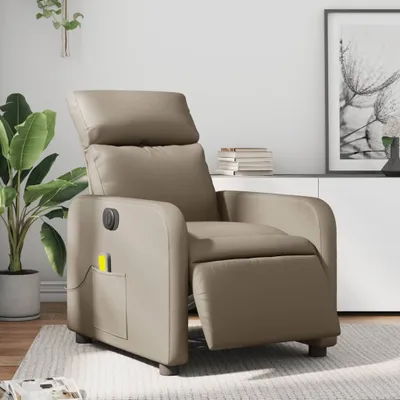 Produktbild von CLORIS Massagesessel Elektrisch - Cappuccino-Braun Kunstleder - Fernsehsesel LL0000257144