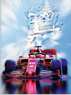 Produktbild von ARTland Glasbild Charles Leclerc Startnummer 16 Größe: 45x60 cm