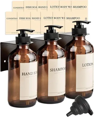 Immagine prodotto di Distributore di sapone da bagno a parete, 240 ml, vetro e acciaio inossidabile