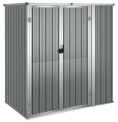Imagen del producto de vidaXL - Caseta de jardín, gris, 161 x 89 x 161 cm, acero galvanizado