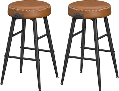 Produktbild von VASAGLE ECHO Kollektion Barhocker, 2er Set, Barstuhl, Kunstleder, karamellbraun
