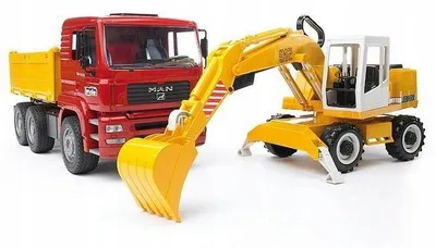 Produktbild von Bruder 02751 LKW + Bagger Liebherr Set, Maßstab 1:16