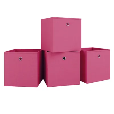 Produktbild von VCM 4er Set Faltbox | Klappbox Stoff Kiste | Faltschachtel | Maße ca. H. 28 x B. 27 x T. 27 cm | Regalbox - Boxas