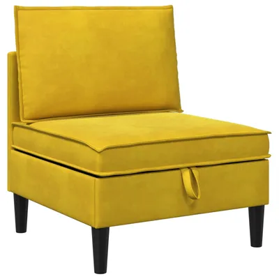 Imagen del producto de vidaXL Sofá con espacio de almacenamiento, color amarillo, tapizado en terciopelo