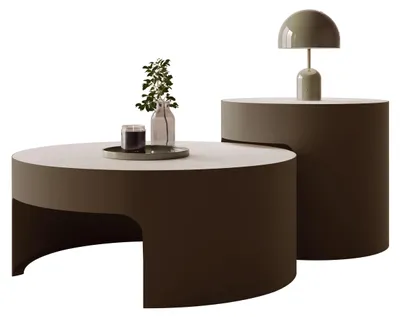 Produktbild von MIRJAN24 Couchtisch Vellaro, Wohnzimmer Kaffeetisch (Farbe: Braun / Travertin), KI-generiertes Bild