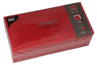Produktbild von Servietten "DAILY Collection" 1/4-Falz 24 cm x 24 cm bordeaux