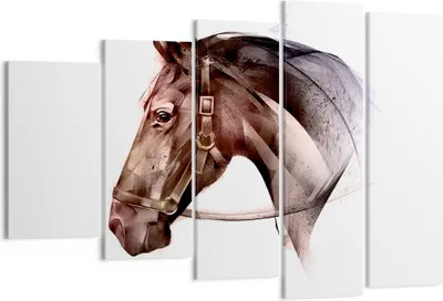 Produktbild von Bild auf Leinwand - Leinwandbild - Pferd Abstraktion - 150x100cm - Wand Bild - Wanddeko - Leinwanddruck - Bilder - Kunstdruck - Wanddekoration - Leinwand bilder - Wandkunst - EG150x100-4106