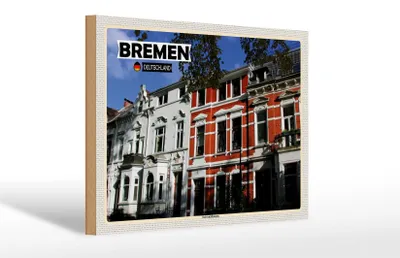 Produktbild von Holzschild Städte Bremen Deutschland Schwachhausen 30x20cm