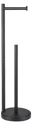 Productafbeelding van INF Vrijstaande toiletrolhouder, zwart, roestvrij staal, 62,9 cm x 17,7 cm