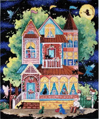 Produktbild von Letistitch Kreuzstich Set "Märchenhaus"; Zählmuster, 32x26cm