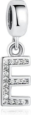 Produktbild von PANDACHARMS Anhänger Charm Buchstabe E, 925er Sterling Silber, passt zu Pandora
