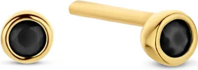 Produktbild von Neu Bling 9NB-0746 Silberne Ohrstecker - Damen - Zirkoina - 2,6 mm Durchmesser - Schwarz - Silber - vergoldet (vergoldet/Gold auf Silber)