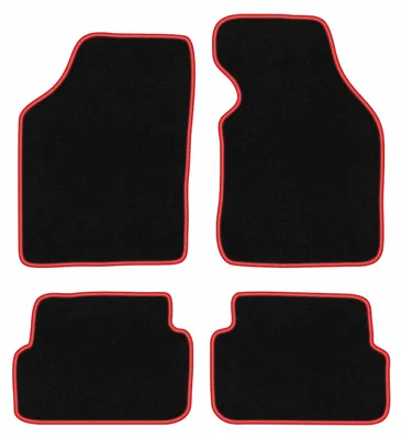 Image de Tapis de sol en moquette noir/rouge pour Mazda Demio 1996-2003 4 pièces