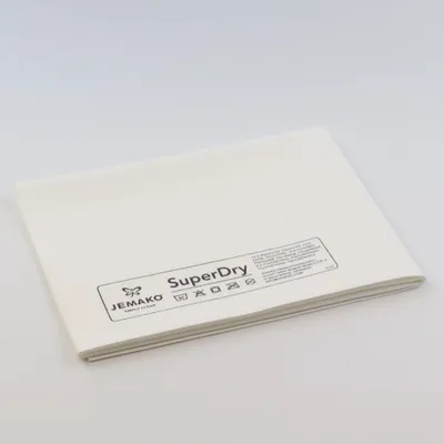 Produktbild von Jemako Abledertuch SuperDry 40 x 45cm weiß/grau extraweich für makellosen Glanz