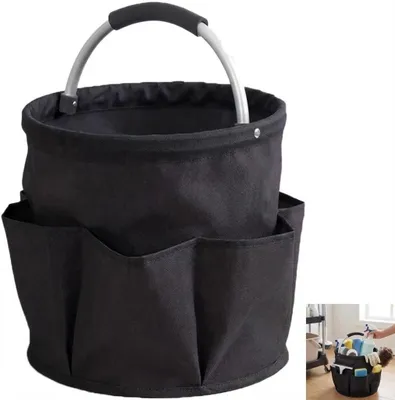 Produktbild von Faltbarer Organizer für Reinigungsmittel mit Griff, Aufbewahrungskorb mit Tasche, aus Oxford-Gewebe, tragbarer Aufbewahrungskorb