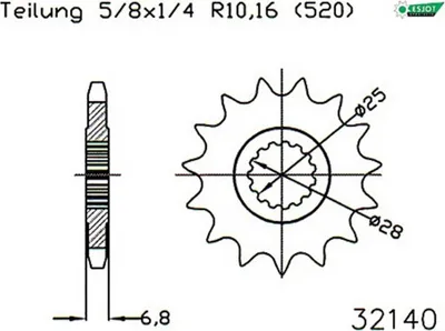 Zdjęcie produktu dla ESJOT Antriebsritzel "32140"