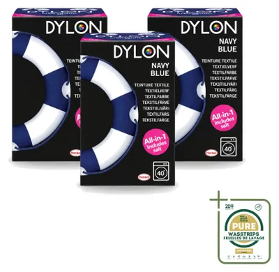 Zdjęcie produktu dla 3 opakowania farby do tkanin Dylon All-in-One - kolor granatowy - 350g - zestaw ekonomiczny - 3 sztuki