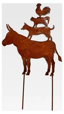 Produktbild von Gartenstecker Bremer Stadtmusikanten Deko Tiere Metall Gartenstab