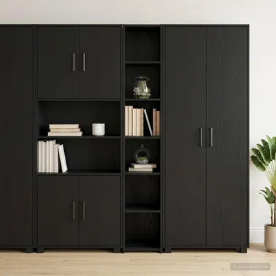 Image de vidaXL Meuble haut en bois imitation chêne noir, 30 x 41 x 185 cm