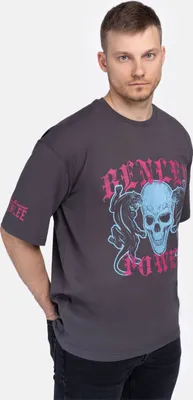 Produktbild von Herren T-Shirt Oversize PANTERA Anthracite/Magenta/Sky Blue XL BENLEE