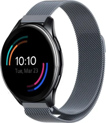 Produktbild von Strap it - Milanese Armband - Kompatibel mit OnePlus Watch Armband - Ersatzarmband Edelstahl - Magnetverschluss - Hochwertiges Material - für Armband Space Grey