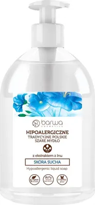 Immagine prodotto di BARWA sapone liquido ipoallergenico tradizionale polacco grigio con estratto di semi di lino 500ml