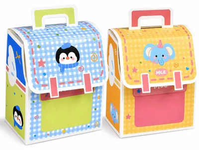 Produktbild von Set mit 8 Geschenkboxen für die Grundschule, mit Rucksack-Design