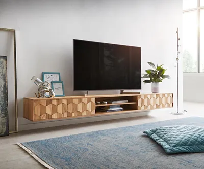 Produktbild von DELIFE Lowboard Fevo 240 cm Akazie Natur 4 Türen schwebend