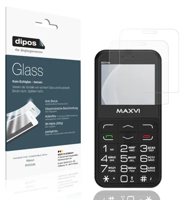 Produktbild von 2x Schutzfolie für Maxvi B231ds matt - Anti-Shock 9H Folie dipos Glass Kunststoffglas