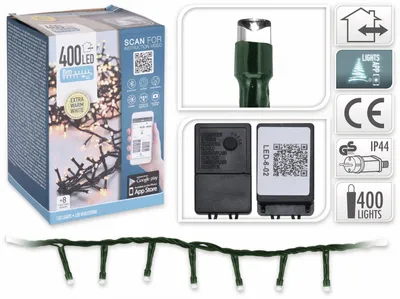 Obrázek produktu pro Světelný řetěz LED cluster ,400 LED, oranžová, 230V, IP44, 8 m, 8 funkcí, ovládání pomocí aplikace
