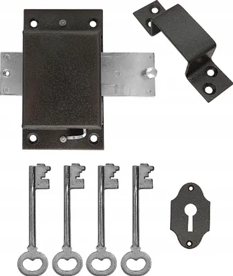 Produktbild von Einsteckschloss FEINZ Schwarz Robust Sicher für Türen und Tore