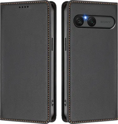 Obrázek produktu pro Kožené pouzdro pro Sony Xperia 10 VII, magnetické flipové pouzdro zPolyuretankůže se stojánkem Černá