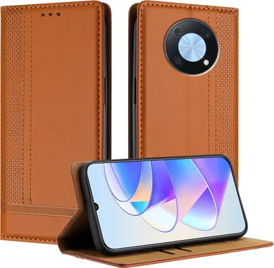 Immagine prodotto di Custodia per Huawei Nova Y90 in pelle con funzione stand Brown