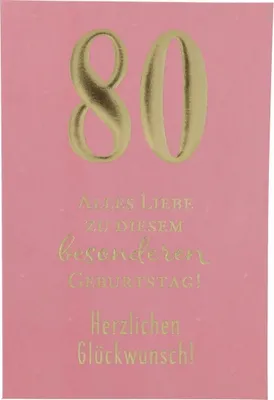 Produktbild von 11566 Depesche Zahlenkarte, Glückwunschkarte-80 Alles Liebe zu diesem besonderen-rosa